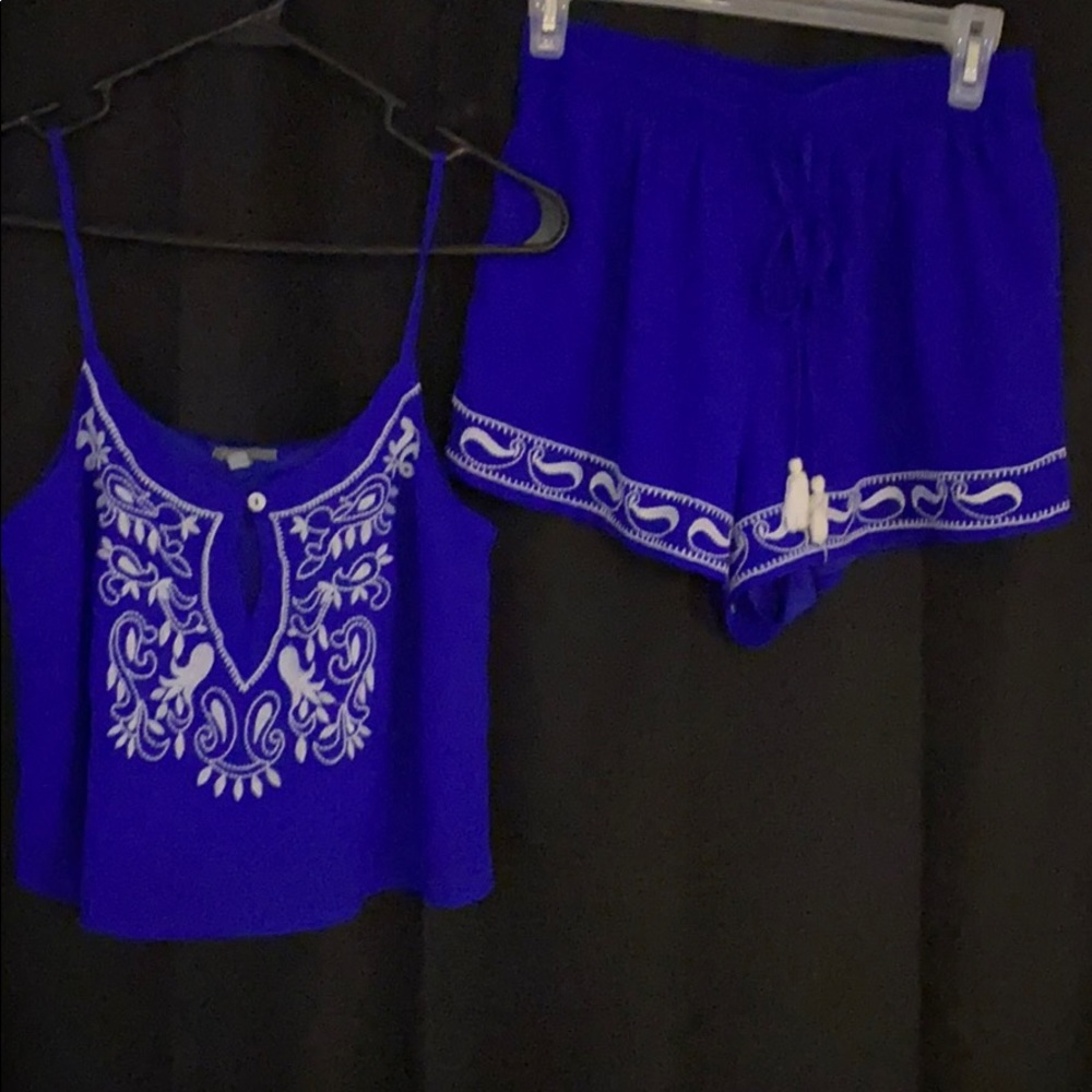 Crop top/ high waisted short set